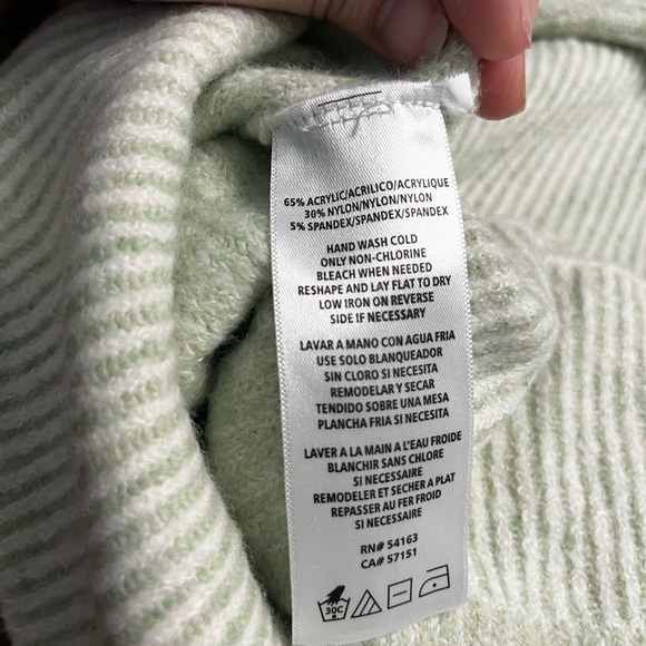 Calvin Klein Pin Striped‎ Knit Sweater in Sage - Picture 6 of 8